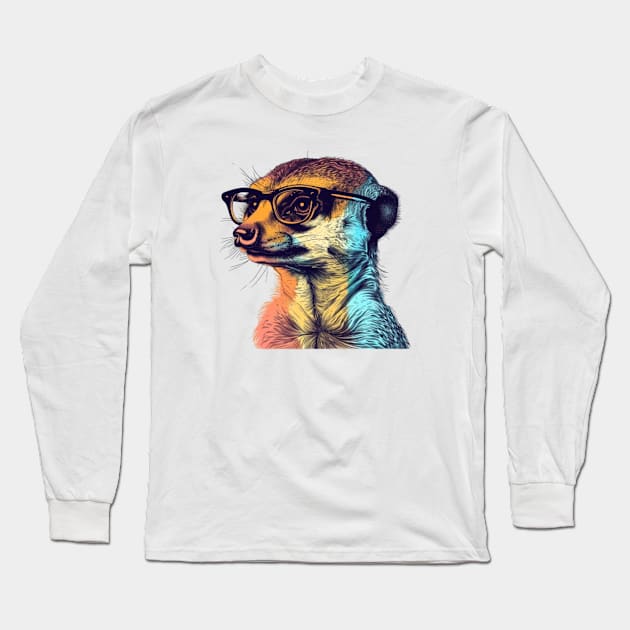 Meerkat Mob Boss: Sands & Specs! Long Sleeve T-Shirt by Carnets de Turig